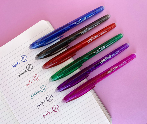Coloful Friction Erasable Pens ปากกาหมึกเจลสำหรับ Panners Fine Point
