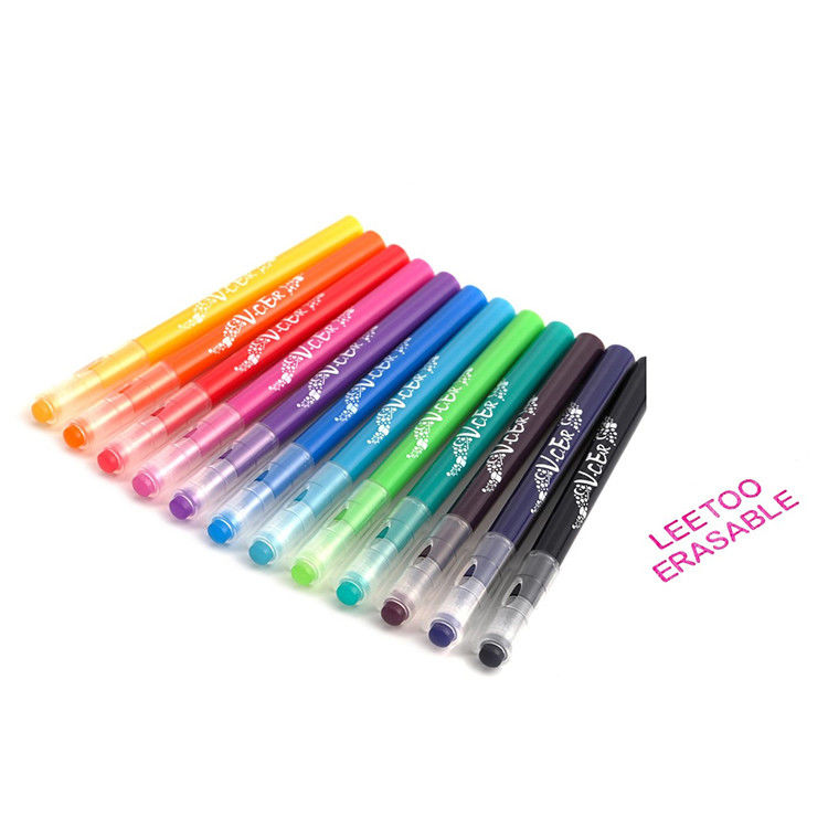 เครื่องหมายลบข้อมูลสี Friction 12 สีที่ไวต่อความร้อน